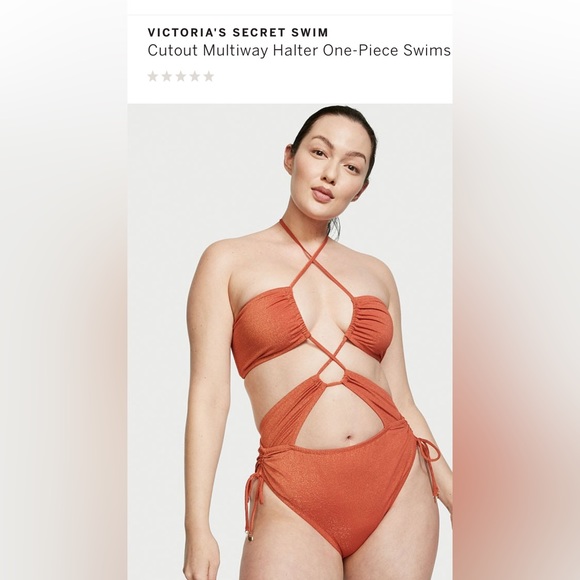 VICTORIA'S SECRET SWIM
Cutout Multiway Halter One-Piece Swims. Ginger color - Picture 2 of 6